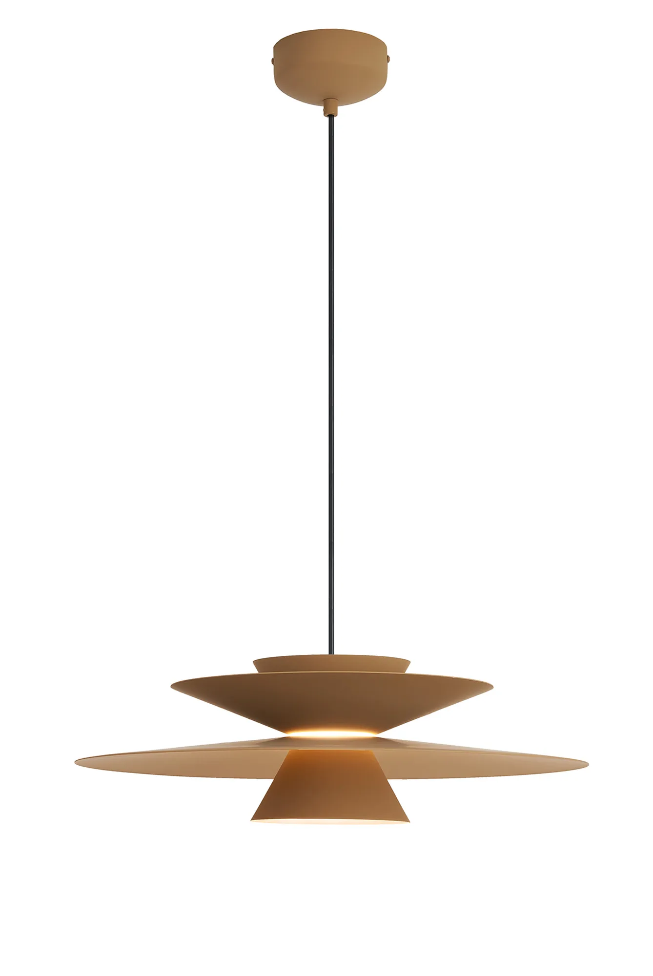 M9440  Estrella 50cm Round Pendant, 12W LED, 3000K, Triac Dimmable, Matt Khaki